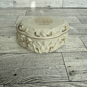 Vintage Lenox Porcelain Footprints Music Box 1997 Working